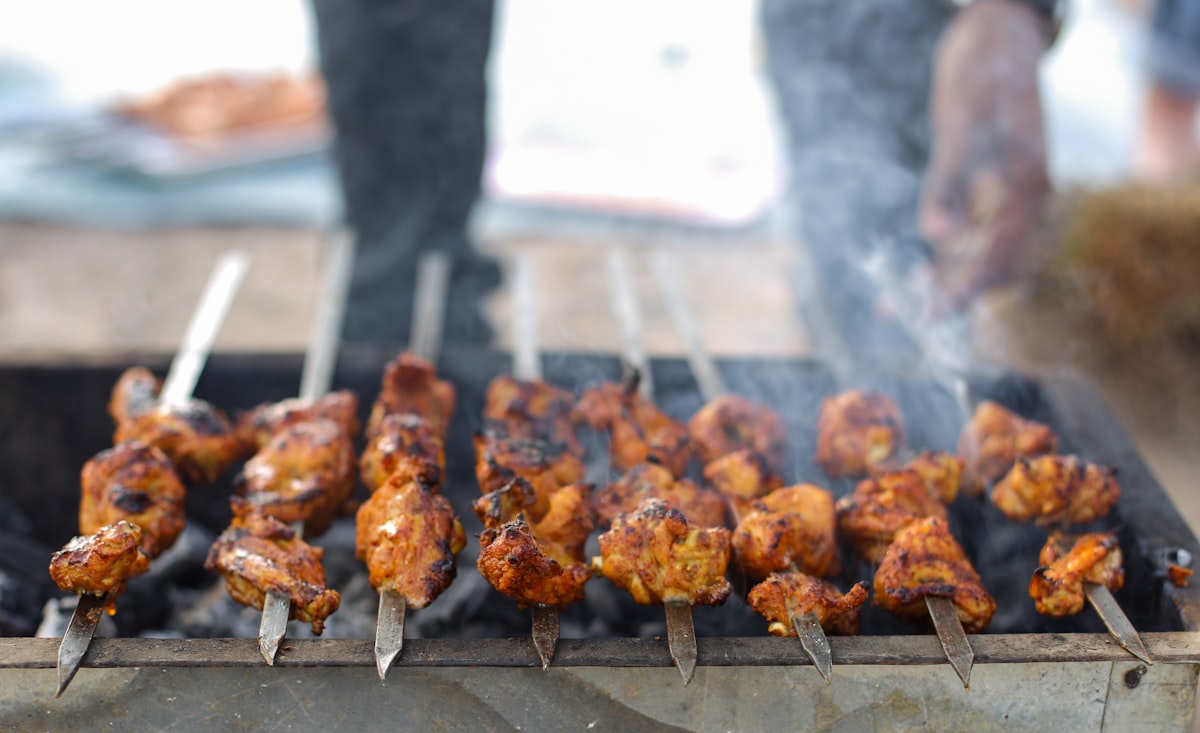 Charcoal kebab